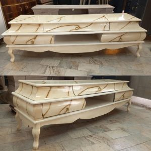 جدیدترین مدل میز تلویزیون Rare marble مناسب جهیزیه با امکان ارسال فوری و سریع به سراسر کشور