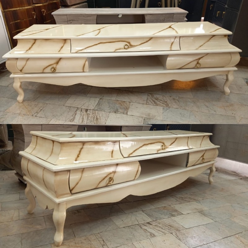جدیدترین مدل میز تلویزیون Rare marble مناسب جهیزیه با امکان ارسال فوری و سریع به سراسر کشور