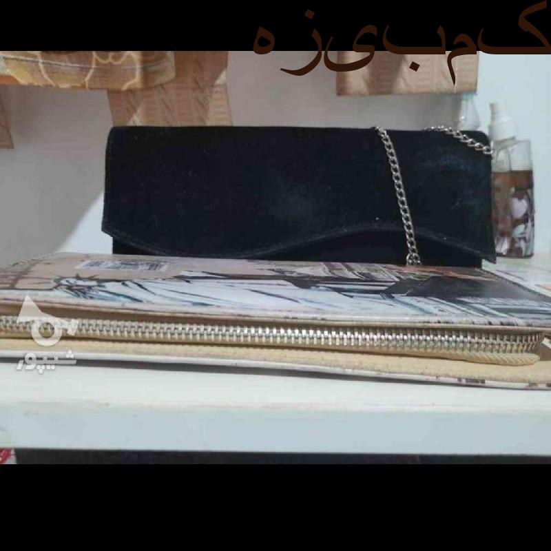 کیف طرح ایفل و زیپی وکیف مجلسی مشکی باهم می‌فروشم