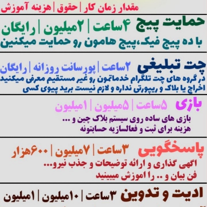دورکاری(حمایت پیج، پاسخگویی، ادمین و تبلیغات)