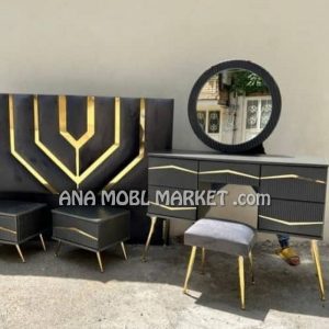 فروش سرویس خواب کامل مشکی طلایی
