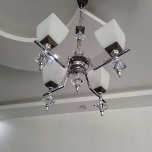 ۲جفت لوستر برنجی و کریستال